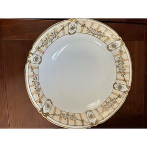 HAND PAINTED NIPPON  Gold Encrusted‎ Bowl,  9.5"